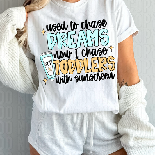 Used To Chase Dreams Black Font DTF Transfer