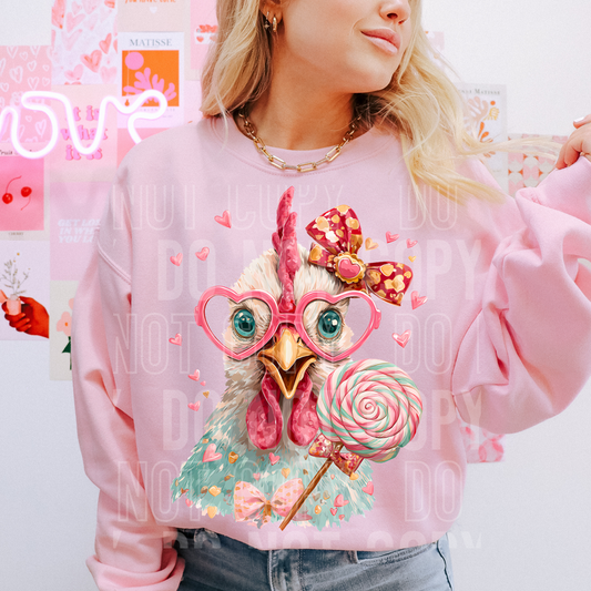 Valentine's Day Chicken DTF Transfer