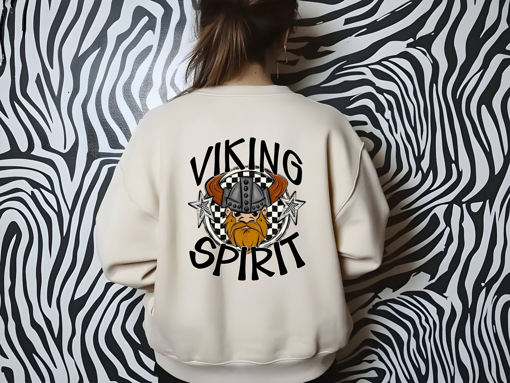 VIKING MASCOT SPIRIT CHECKER CIRCLE SAG DTF Transfer