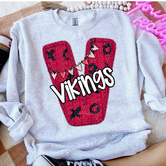 Vikings Valentine School Spirit DTF Transfer