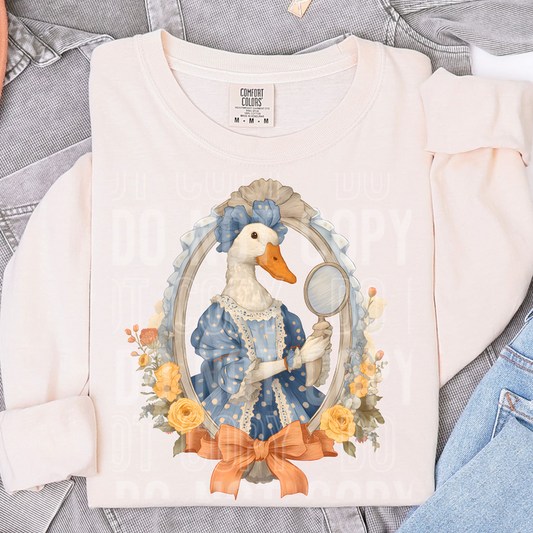 Vintage Goose With Mirror DTF Transfer