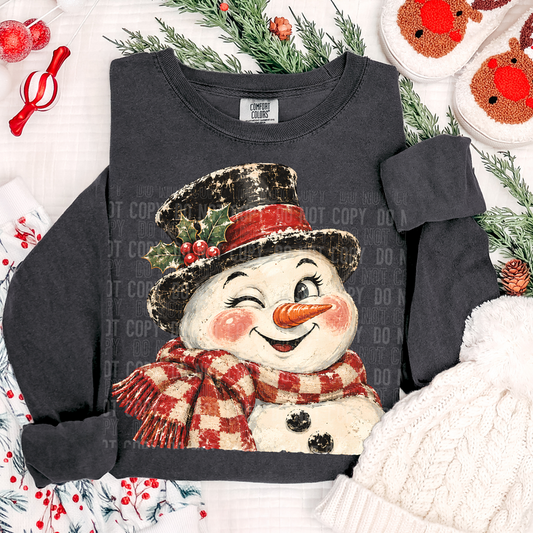 Vintage Snowman DTF Transfer
