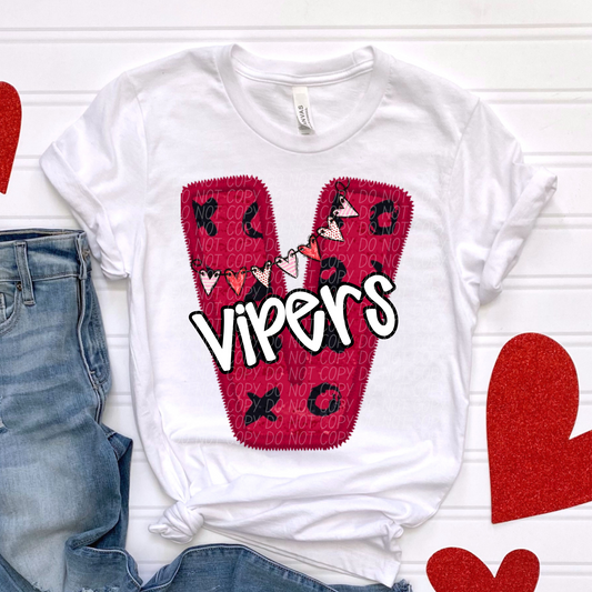 Vipers Valentine School Spirit DTF Transfer