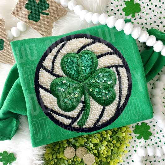 Clover Volleyball Embroidery Faux DTF Transfer