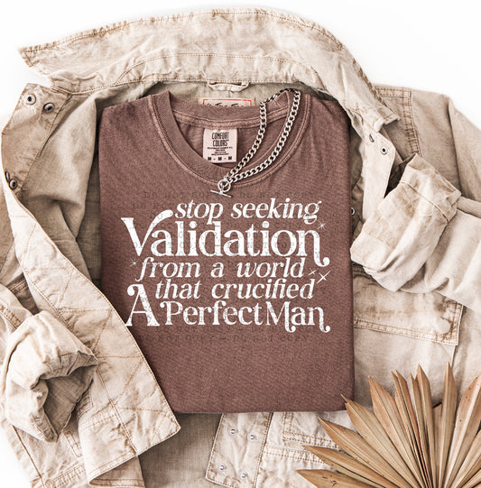 Validation Perfect Man White Font DTF Transfer