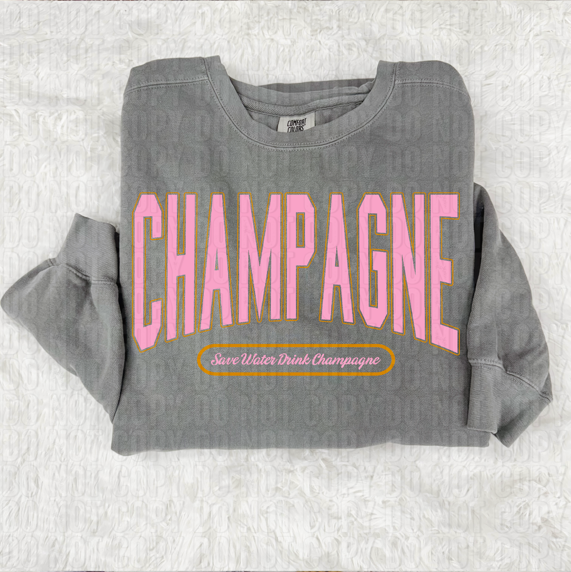 Champagne Varsity Letters DTF Transfer