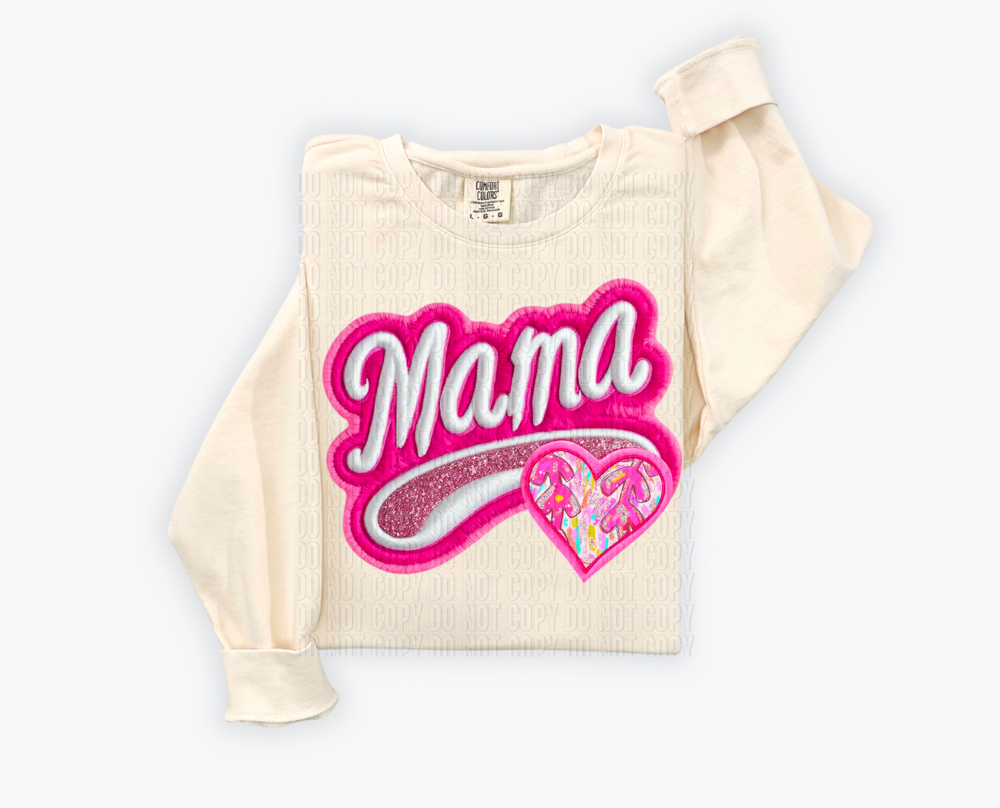 Pink Varsity Mama Baseball DTF Transfer
