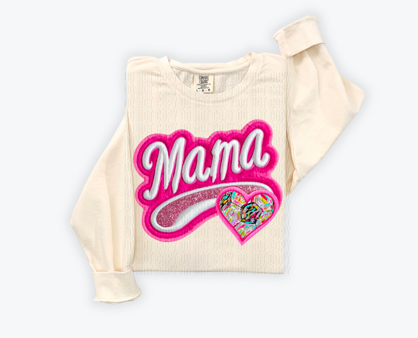 Pink Varsity Mama Soccer DTF Transfer