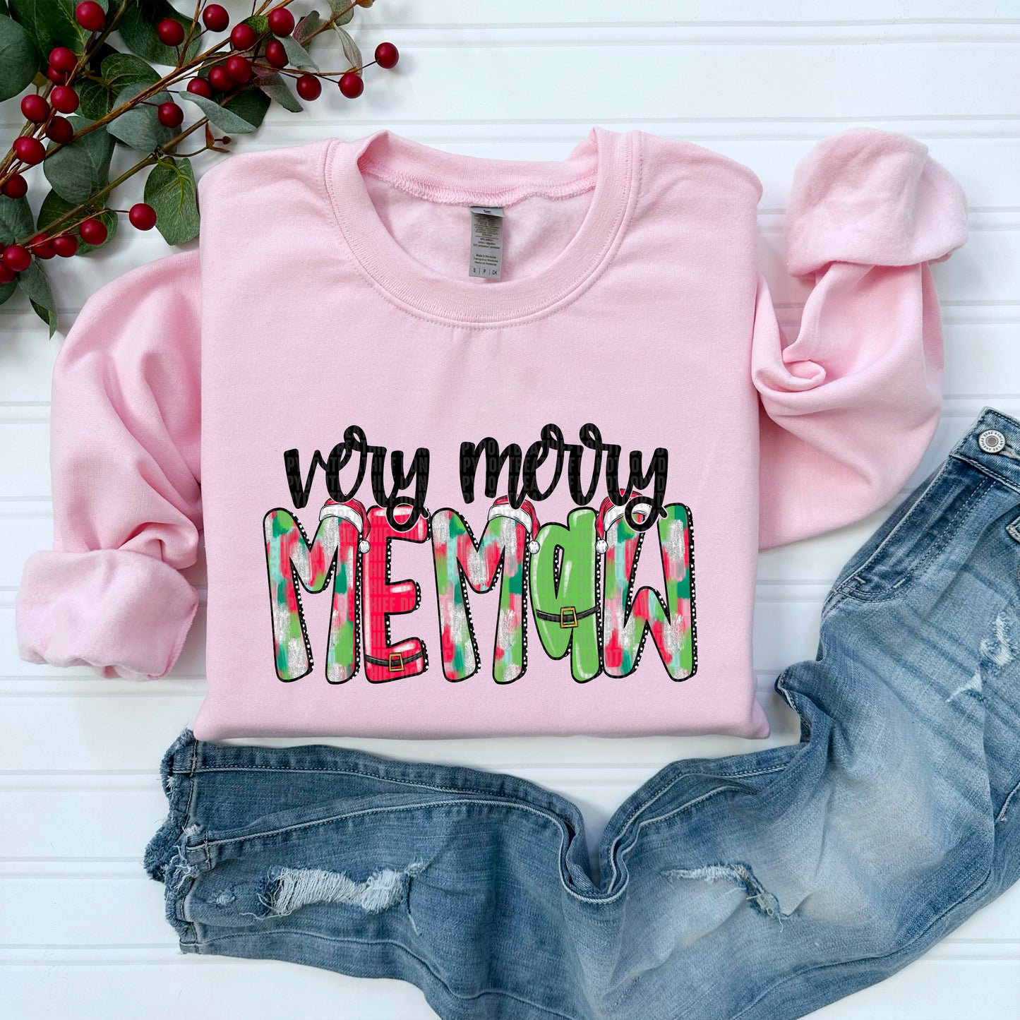 Very Merry Pink Memaw DTF Transfer