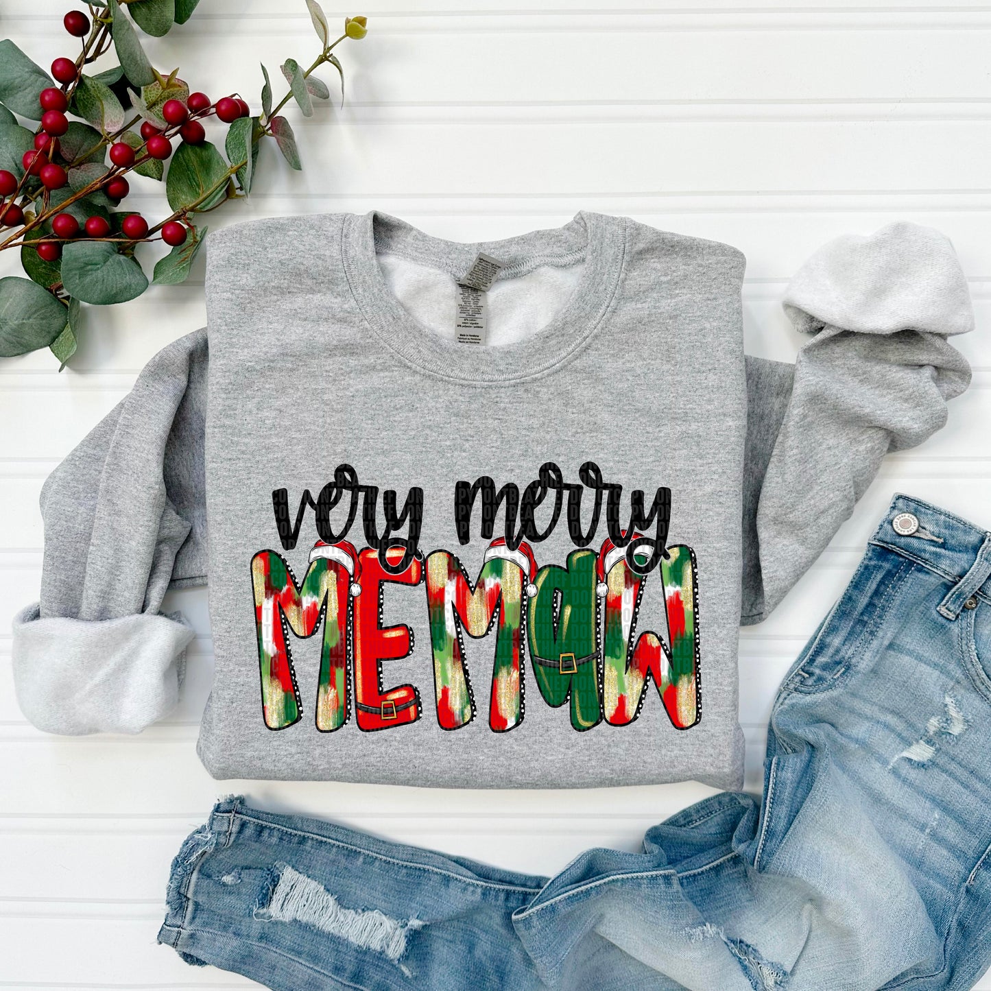 Very Merry Red Memaw DTF Transfer