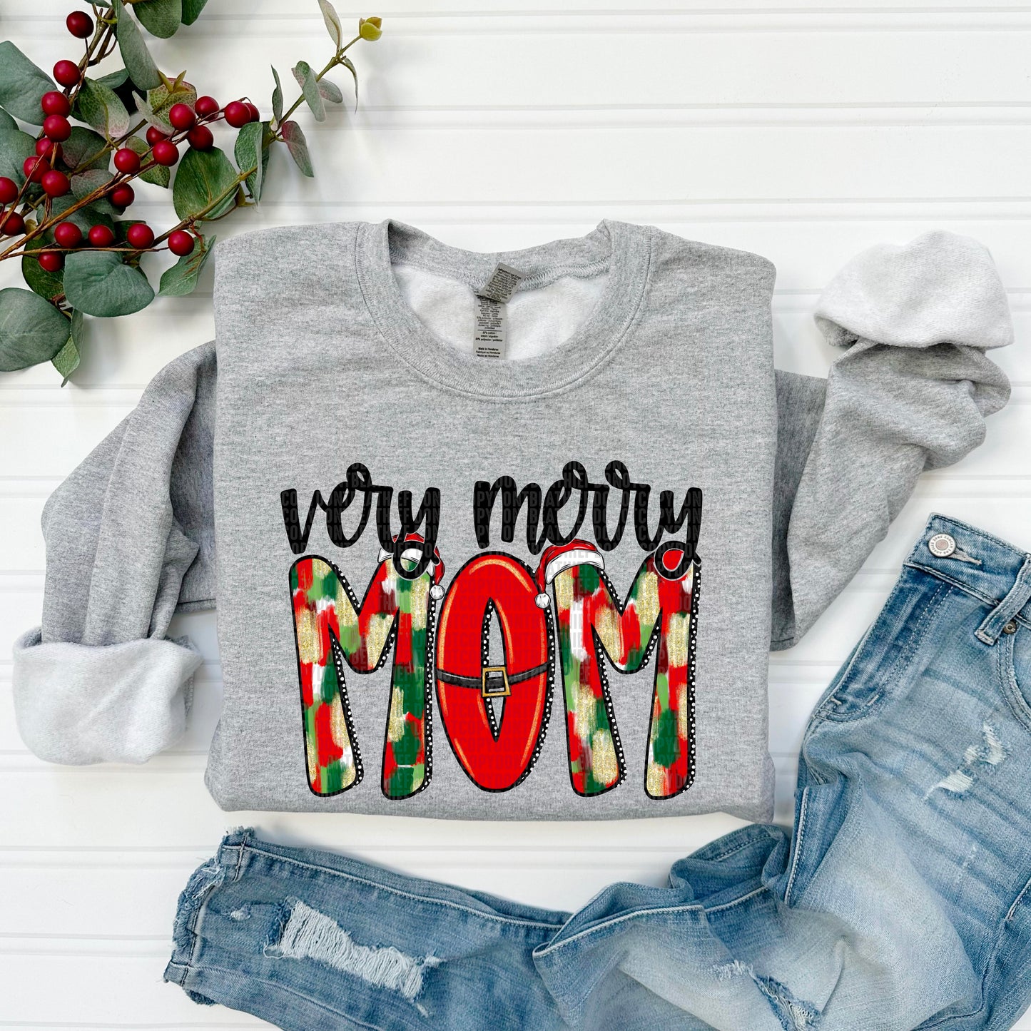 Very Merry Red Mom DTF Transfer