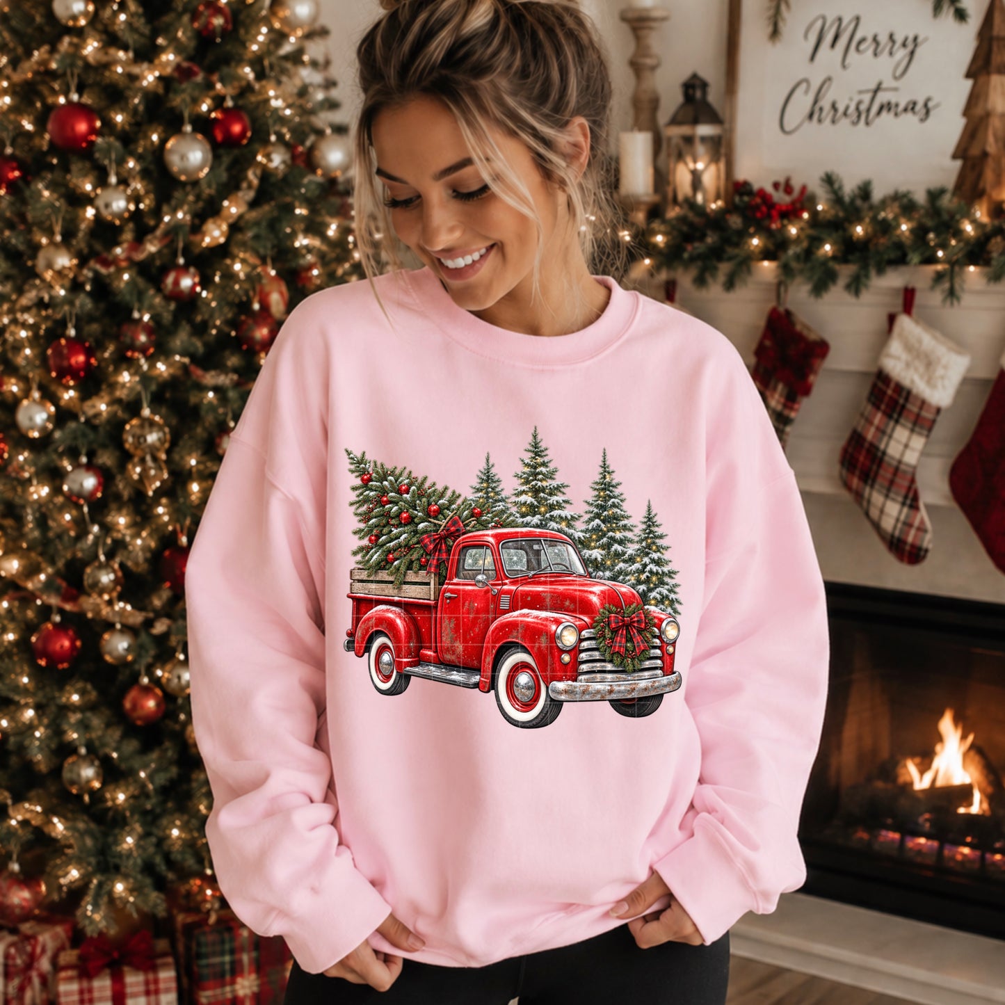 Vintage Christmas Truck DTF Transfer