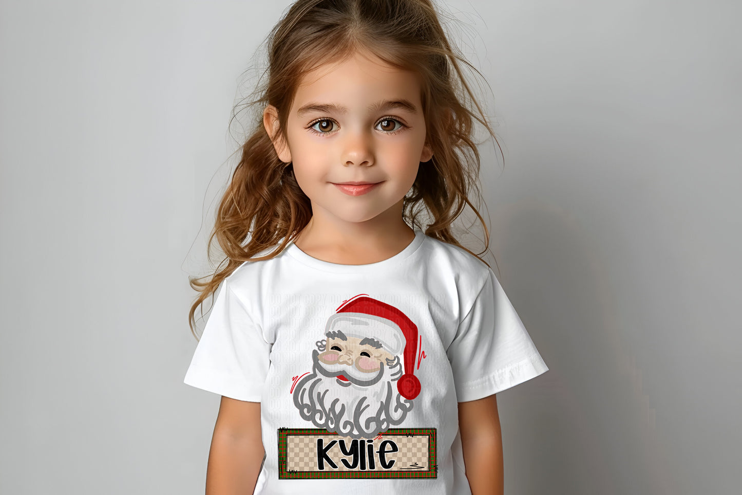 Vintage Santa (Neutral) With Name Plate Personalized DTF Transfer