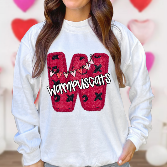 Wampus Cats Valentine School Spirit DTF Transfer