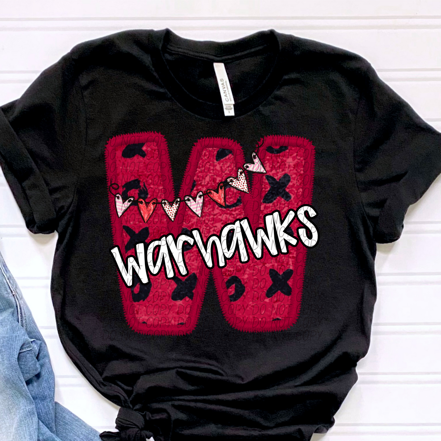 Warhawks Valentine School Spirit DTF Transfer