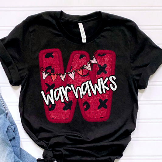 Warhawks Valentine School Spirit DTF Transfer