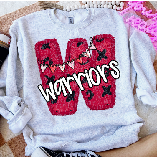 Warriors Valentine School Spirit DTF Transfer
