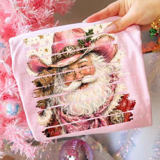 Western Santa Brushstroke DTF Transfer