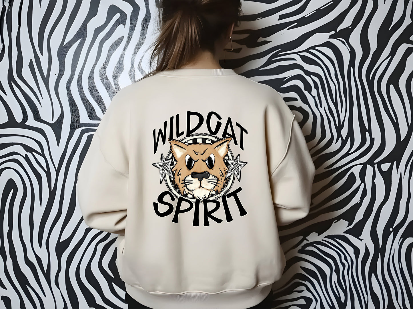 WILDCAT MASCOT SPIRIT CHECKER CIRCLE SAG DTF Transfer