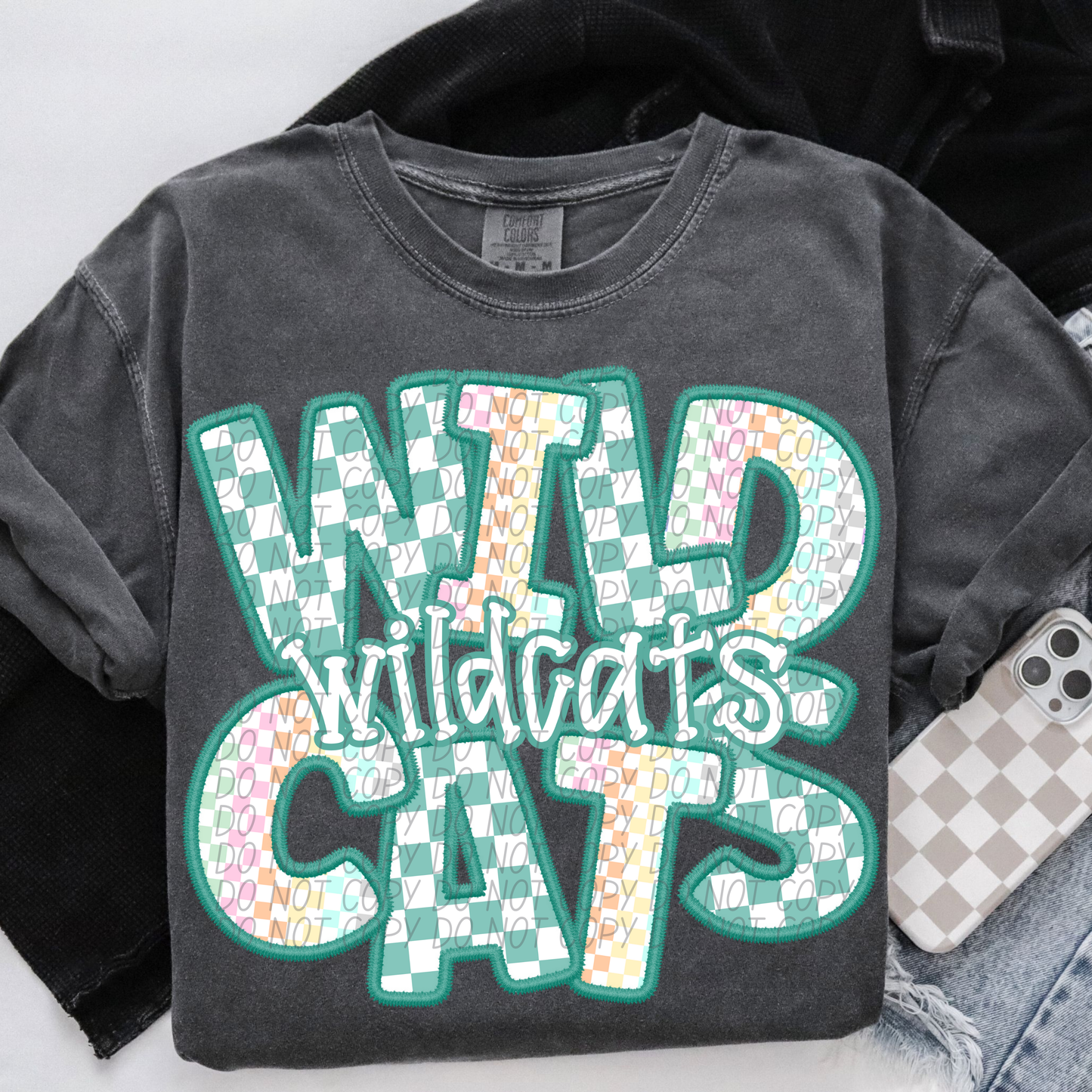 WILDCATS CS Checker Mascot DTF Transfer