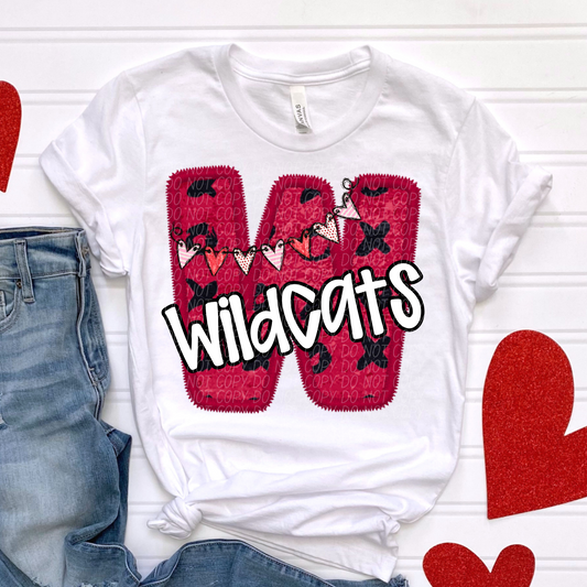 Wildcats Valentine School Spirit DTF Transfer