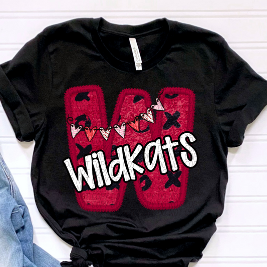 Wildkats Valentine School Spirit DTF Transfer