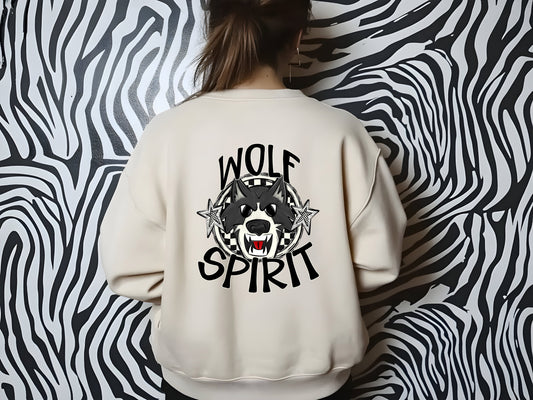 WOLF MASCOT SPIRIT  CHECKER CIRCLE SAG DTF Transfer
