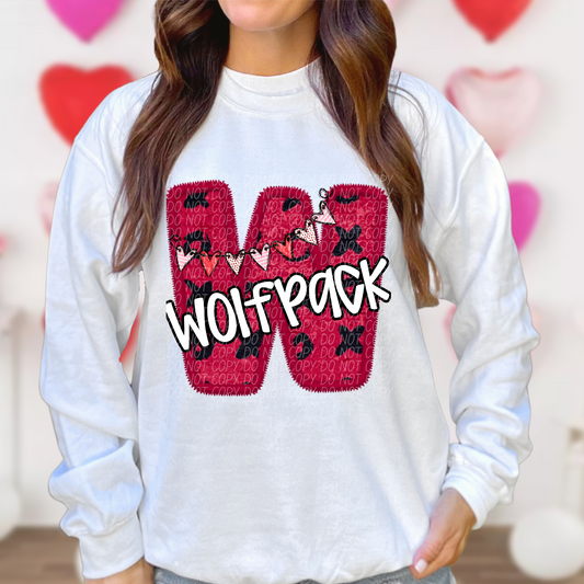 Wolfpak Valentine School Spirit DTF Transfer