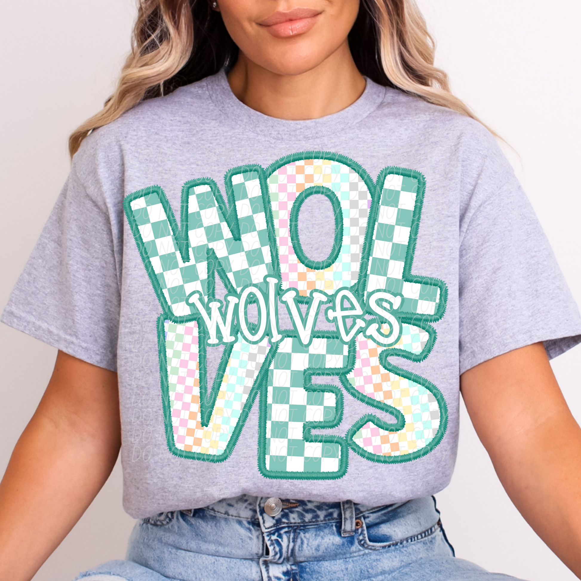 WOLVES CS Checker Mascot DTF Transfer