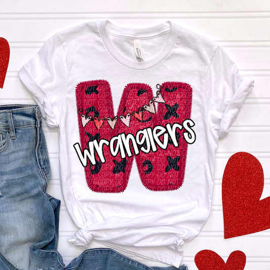 Wranglers Valentine School Spirit DTF Transfer