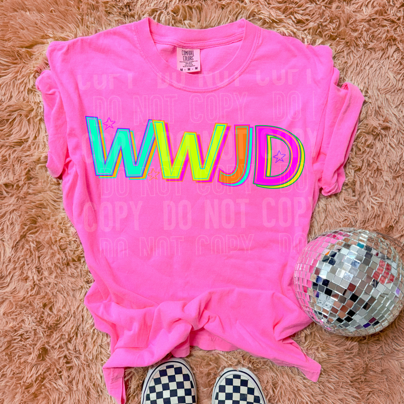 WWJD Colorful DTF Transfer