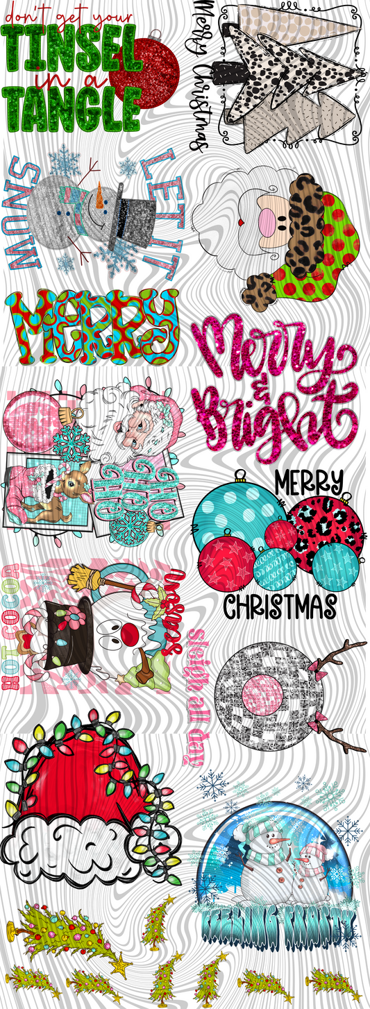 Christmas 2023 Pre Made 22x60 Gang Sheet DTF Transfer