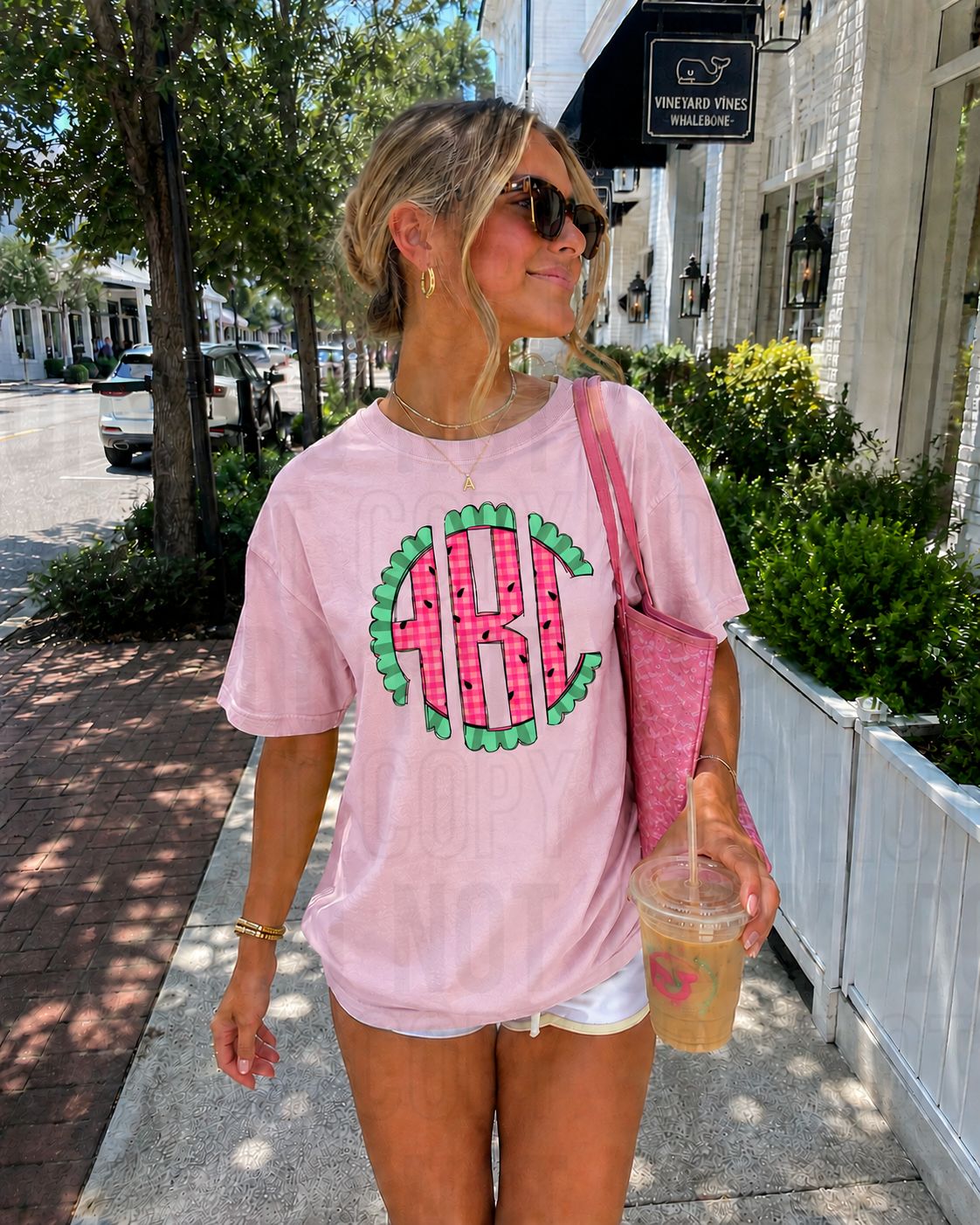 Watermelon Scalloped Monogram DTF Transfer