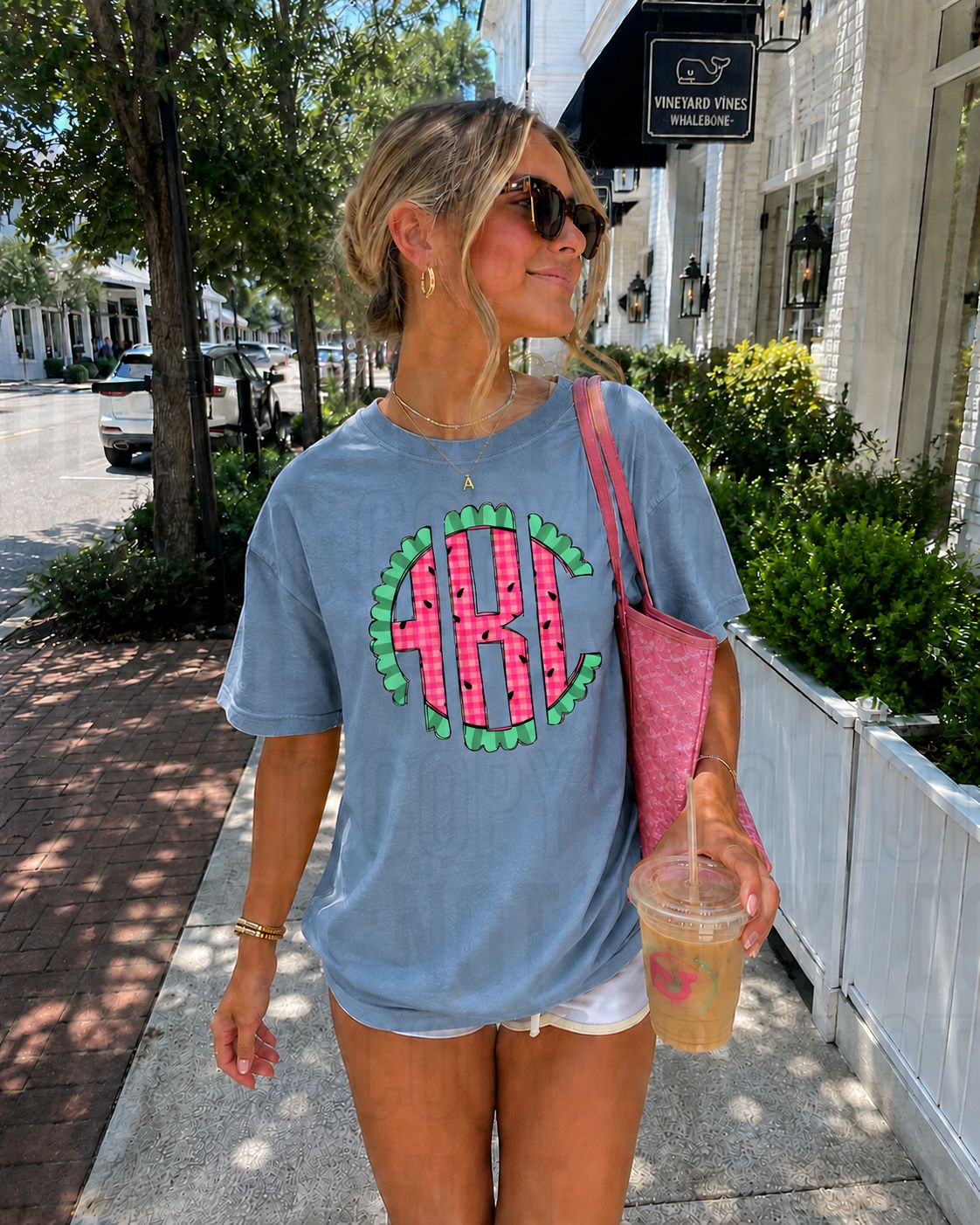 Watermelon Scalloped Monogram DTF Transfer