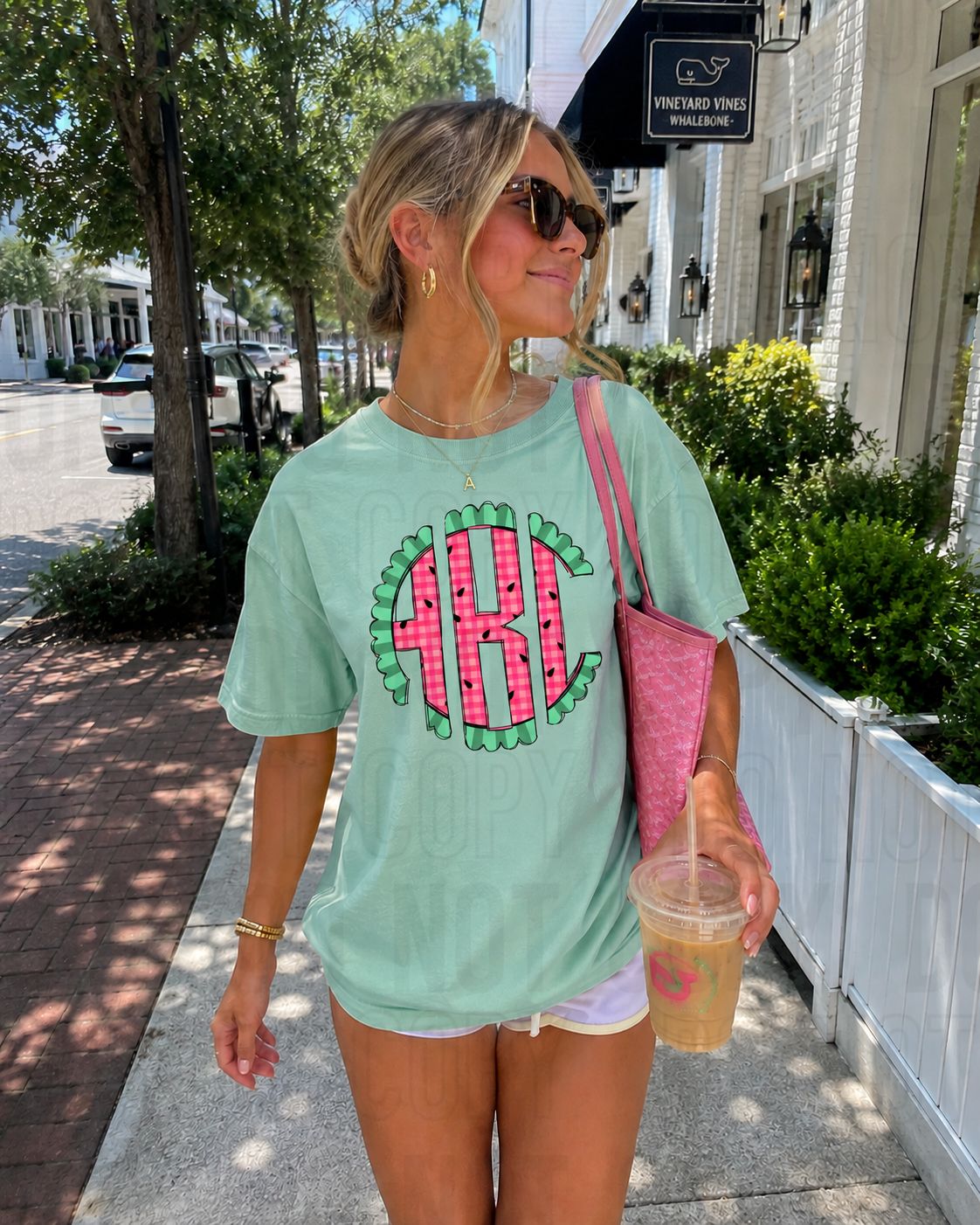 Watermelon Scalloped Monogram DTF Transfer