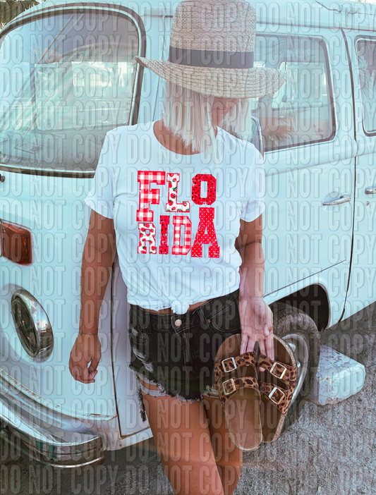 Florida Strawberries Grunge DTF Transfer