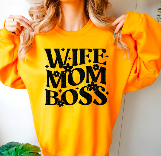 Wife Mom Boss DTF Transfer