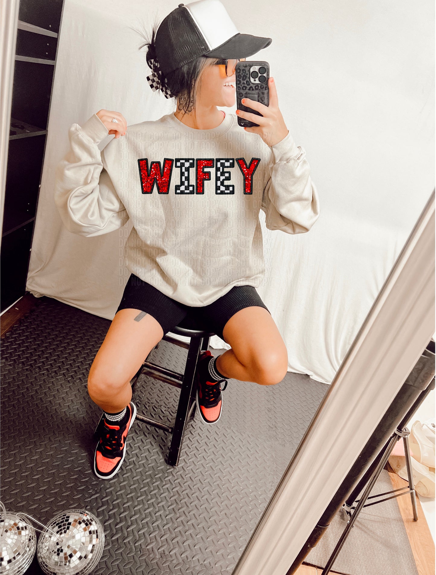 Wifey Red Checkered DTF Transfer