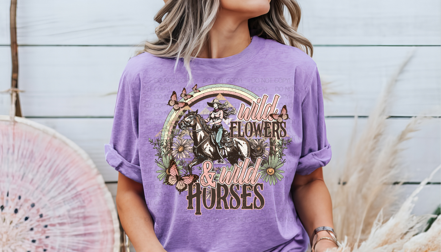 Wild Flowers & Wild Horses DTF Transfer