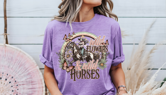Wild Flowers & Wild Horses DTF Transfer