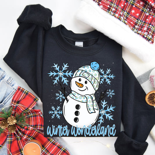 Winter Wonderland Snowman & Snowflakes DTF Transfer