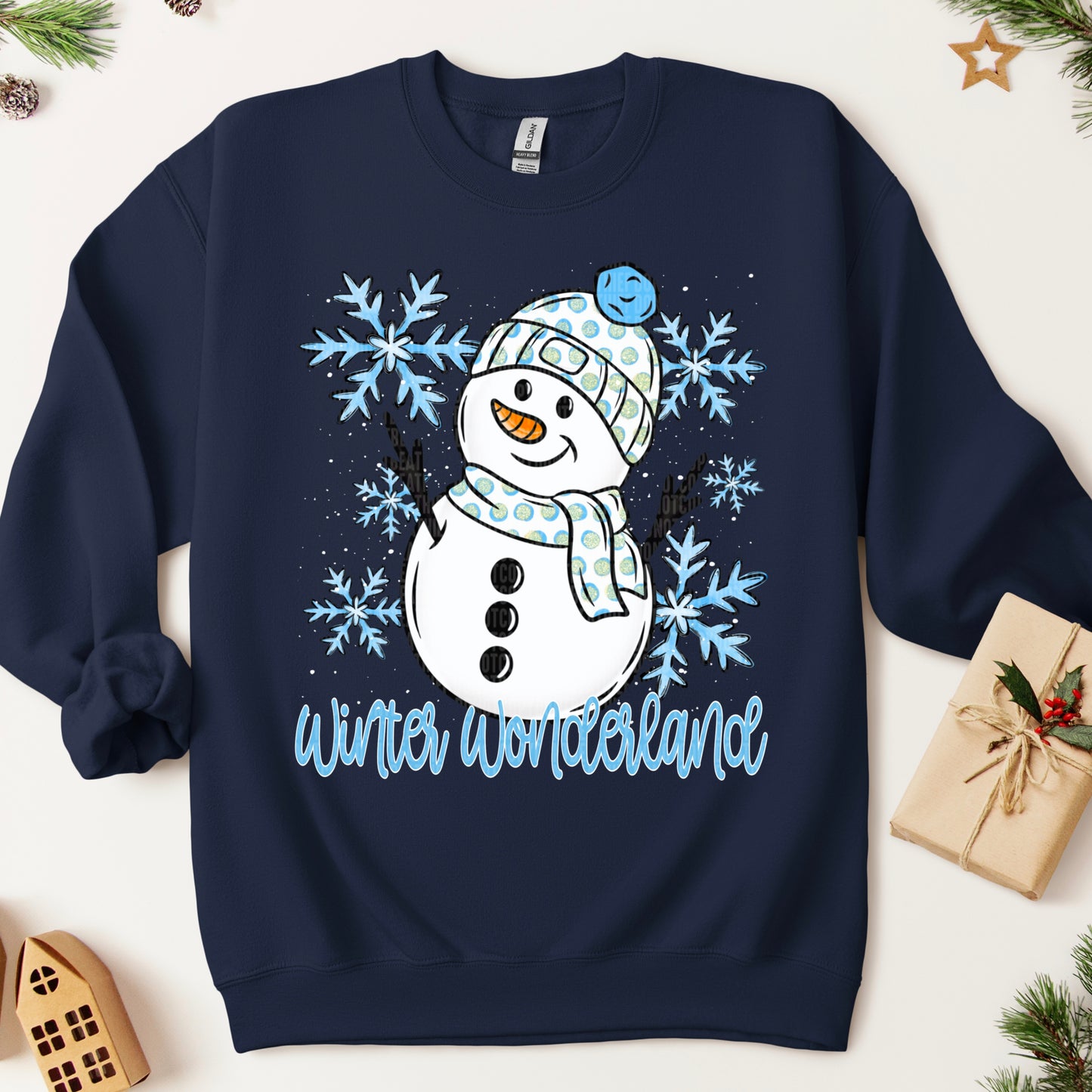 Winter Wonderland Snowman & Snowflakes DTF Transfer