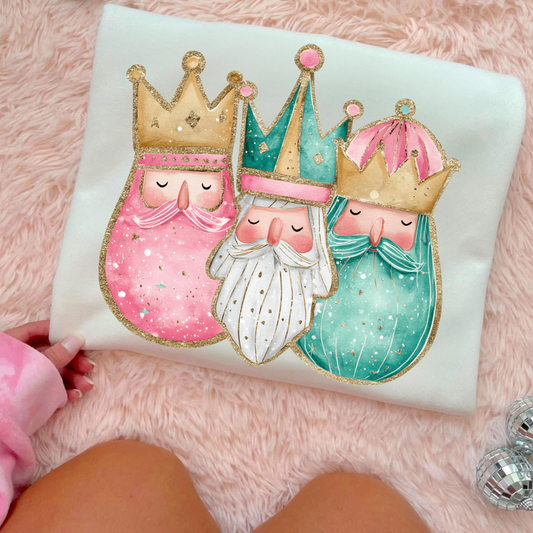 Wise Men Faces Gold Outline DTF Transfer