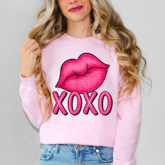 XOXO Pink Lips DTF Transfer