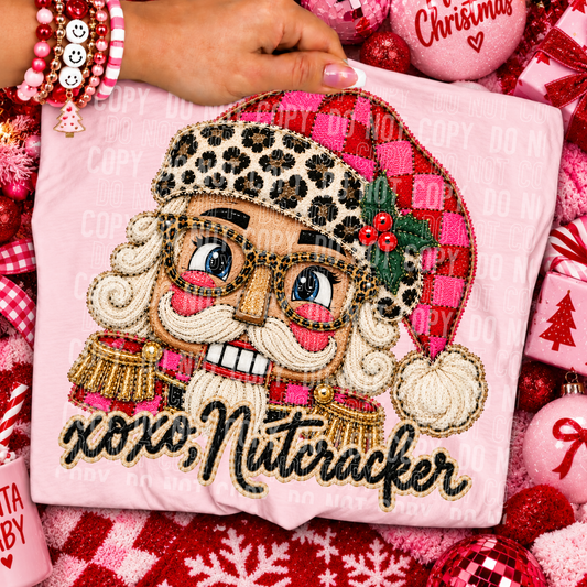 XOXO Nutcracker Faux Embroidery DTF Transfer