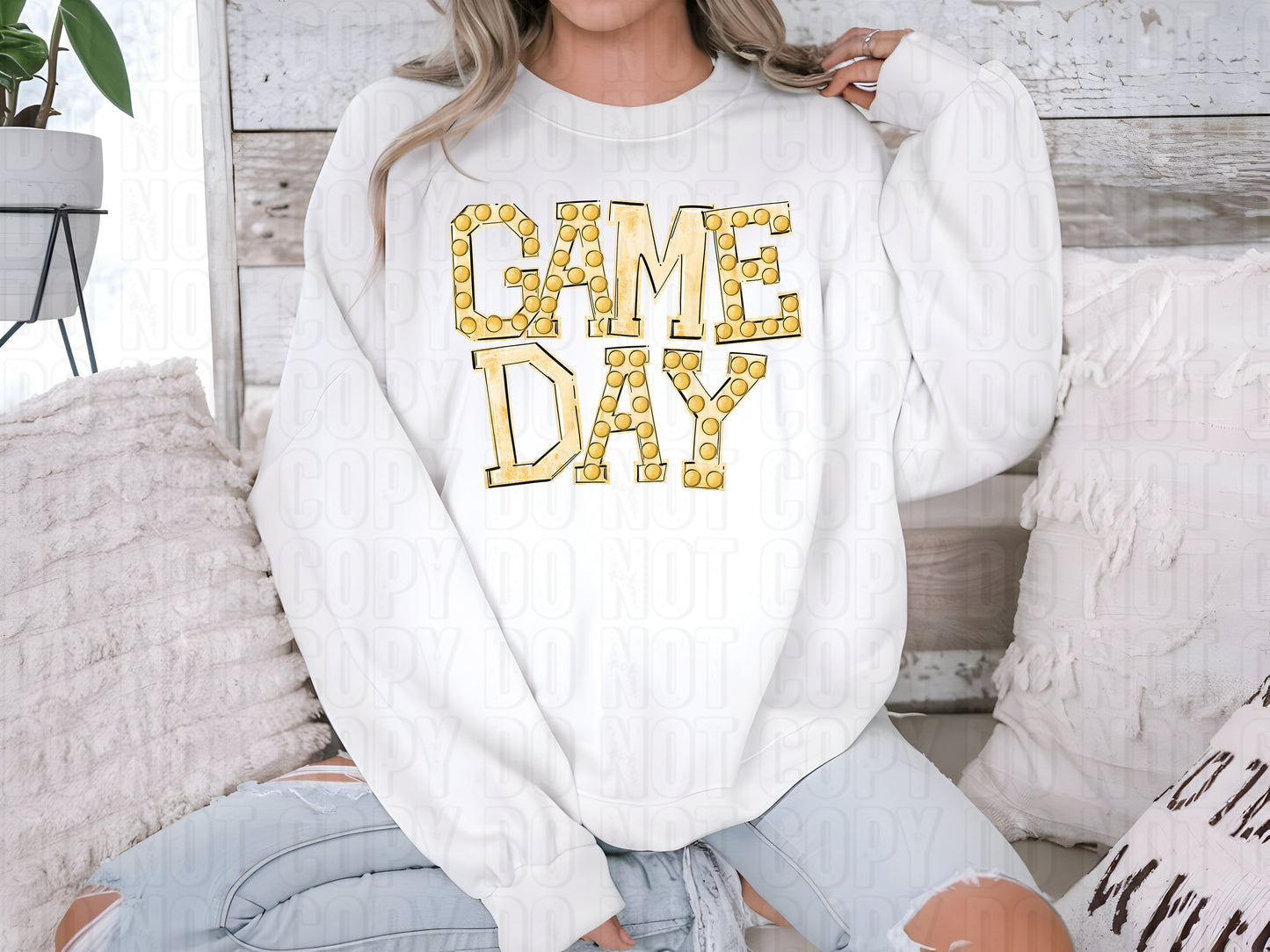 Yellow Gold Game Day Marquee DTF Transfer