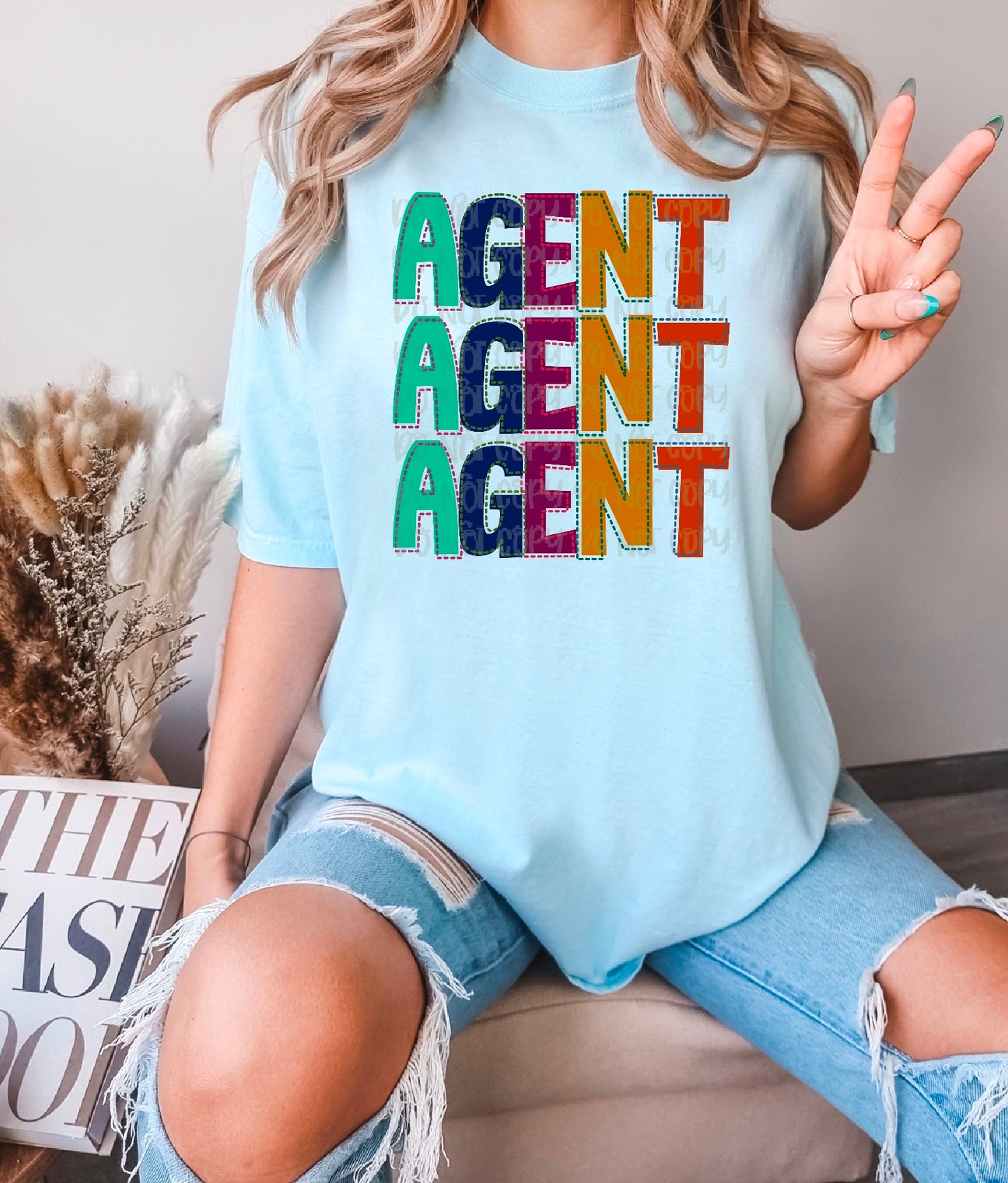 Agent Stitched Occupation Stacked DTF Transfer