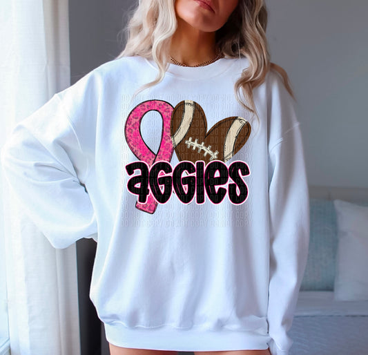 Aggies Pink Out Football Ribbon DTF Transfer