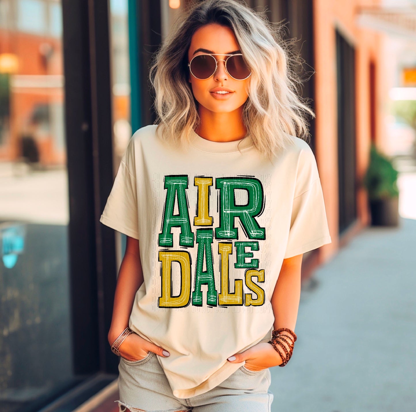 Airdales Green/Gold DTF Transfer