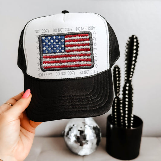 American Flag Hat Patch DTF Transfer